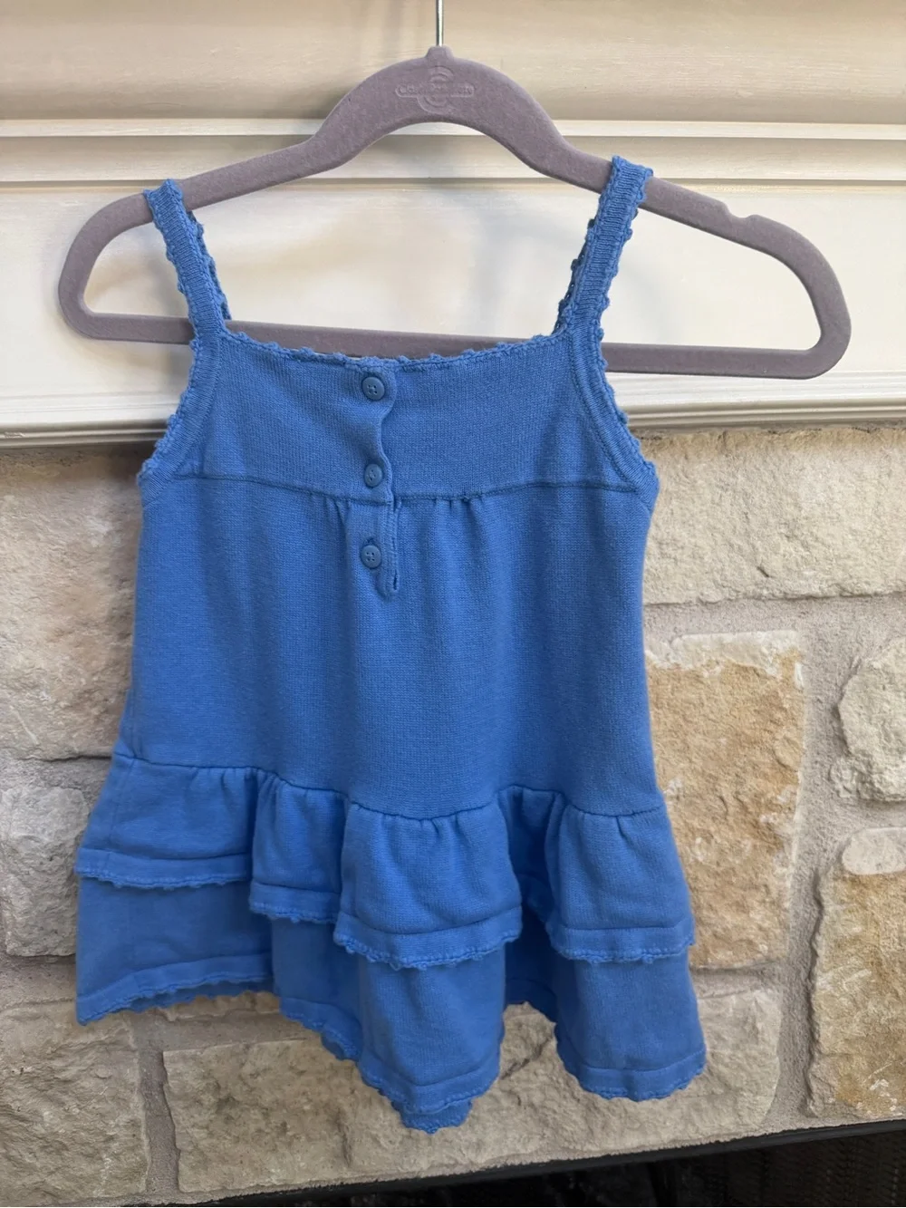 Gymboree Blue Knit Ruffled Tank Dress 12-18 months
